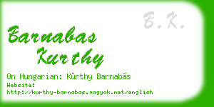 barnabas kurthy business card