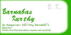 barnabas kurthy business card